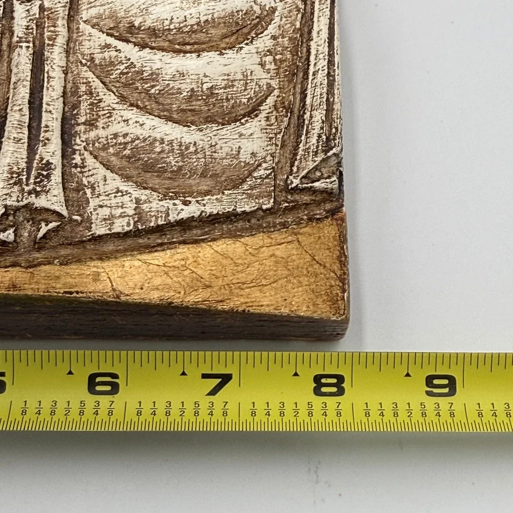Vintage The Last Supper Relief Wood Carving Wall Sculpture Religious Folk Art